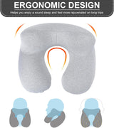 Aiqinu Oreiller Gonflable pour Le Cou, Oreiller Gonflable Compact pour Le Cou Rapide avec Housse d'oreiller Lavable pour Les Voyages en Voiture, Avion, Train, Bureau, Oreillers de Voyage en Famille Naty Shop