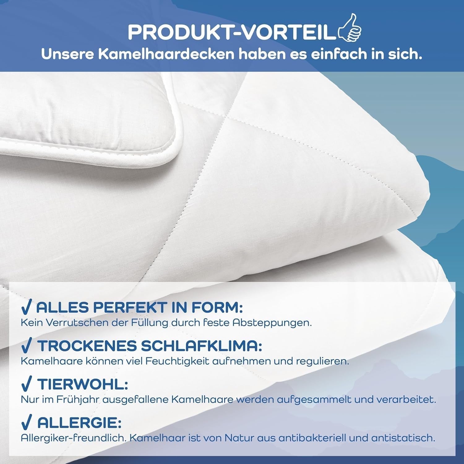 Couette exclusive, poil de chameau, blanc, 200 X 200 Cm Couettes et quilts Naty Shop