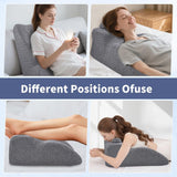 Oreiller de lecture – Oreiller de dos, appui-tête réglable, oreiller de lecture en mousse à mémoire de forme pour lit, oreiller ergonomique pour le dos, le cou et les jambes, oreiller de soutien lombaire