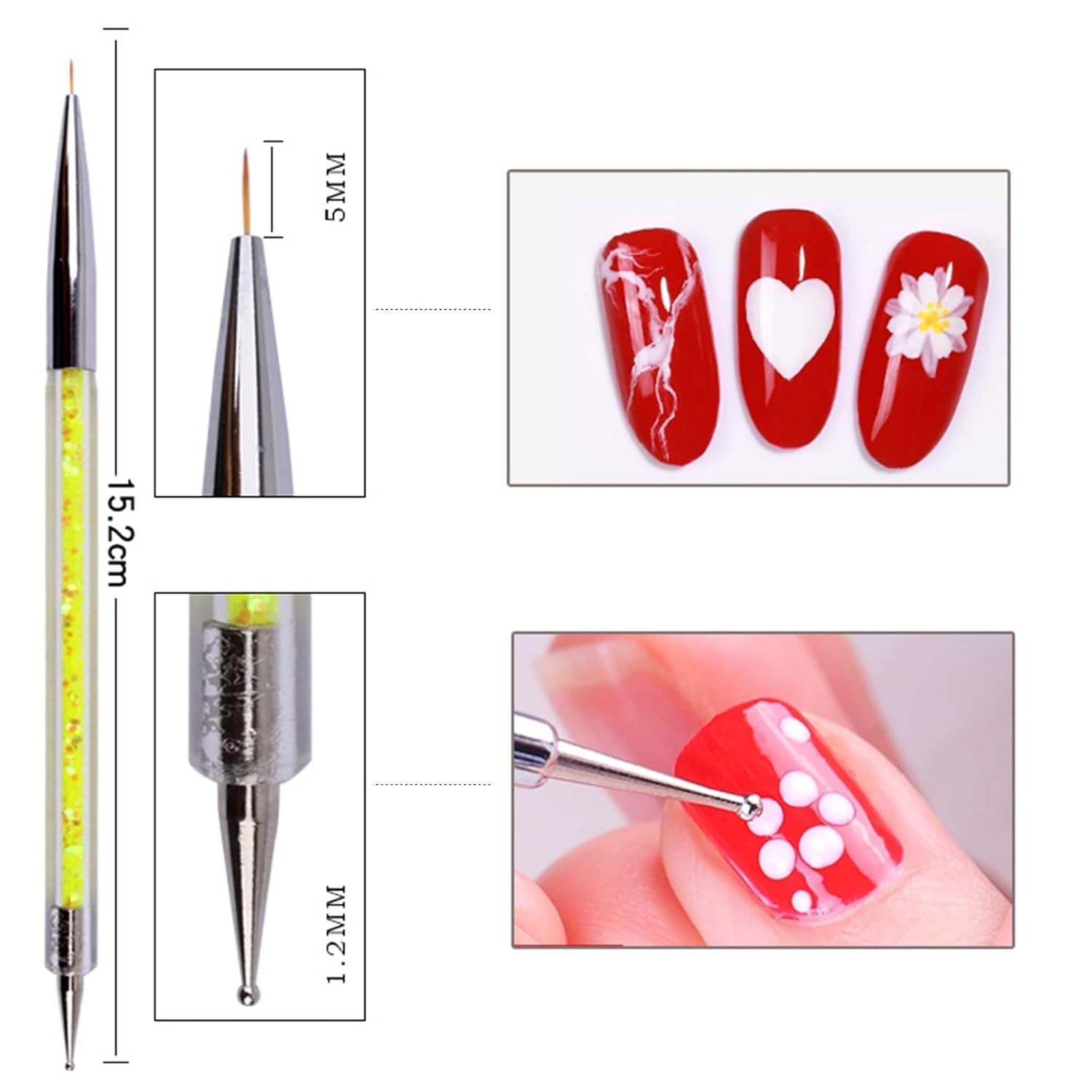 Nagel Art Fineliner Pinsel[5 Stück],Nagel Art Liner Pinsel,Professionel Detail Pinselset,Nagellack Pinsel,Pour Nail Art Design Painting Salon,Nageldesign Nagel Fußpflege