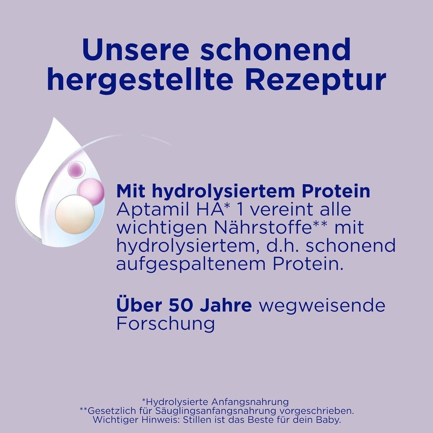 Aptamil HA 1 - Préparation pour nourrissons dès la naissance, avec DHA, sans lactose, sans huile de palme, nourriture pour bébé, lait en poudre, 1 x 800 g