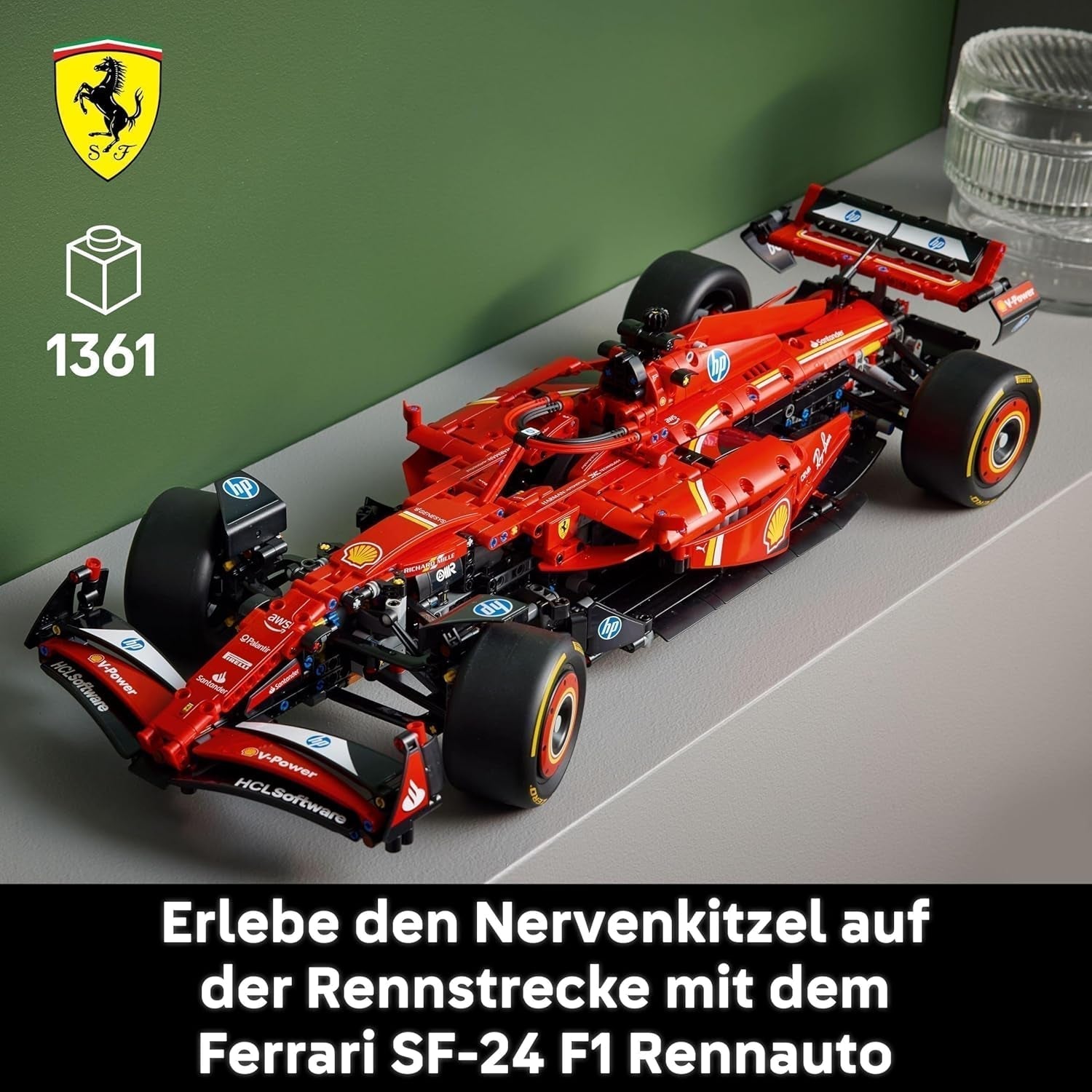 LEGO Technic Ferrari SF-24 F1 Race Car - Modèle réduit de voiture pour adultes - Ensemble de collection Formule 1 - Moteur V6, boîte de vitesses, direction et DRS à l'échelle 1:8 - Cadeau pour les fans de sports mécaniques et de voitures de course 42207 Jeux de construction Beuche den LEGO-Store