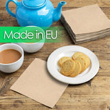 Type de table | Lot de 100 serviettes en papier recyclé souple marron, jetables, pour fête, adaptées à un usage quotidien, kraft écologique, non blanchi, compostables, fabriquées dans l'UE, 2 épaisseurs, 33 cm