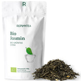 Thé vert bio au jasmin 100 g (50 tasses) | Thé au jasmin de Chine en vrac, qualité biologique REPLANTEA