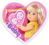 Simba 105733673 - Steffi Love Happy Family, poupée enceinte, Kevin, Evi et bébé avec poussette, 11 pièces, accessoires, 30 cm, à partir de 3 ans