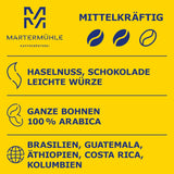 Martermühle Aßlinger Mischung Kaffeebohnen 1kg I Arabica I Saveurs : Haselnuss, Leichte Würze, Schokolade I Ganze Kaffee-Bohnen schonend geröstet, säurearm