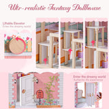 ROBUD Maison de poupée en bois pour enfants, jouet cadeau pour filles et garçons de 3, 4, 5, 6 ans