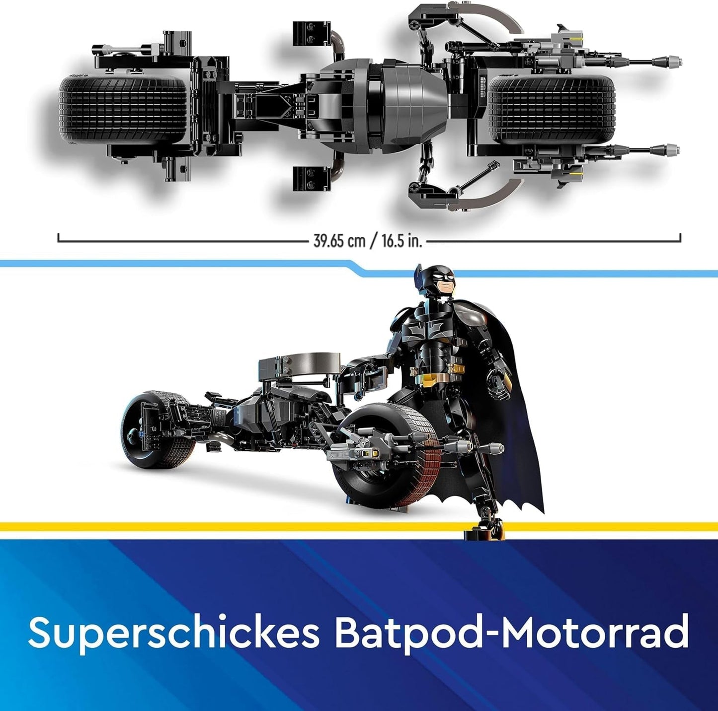 LEGO DC Batman : blocs de construction Batman avec Batpod, jouet du film de super-héros, ensemble de jeu d'aventure pour enfants, cadeau pour garçons et filles 76273 Jeux de construction Besuche den LEGO-Store