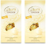 Boules de chocolat blanc Lindt LINDOR | Sachet de 137g | Env. 10 boules de chocolat blanc fourrées fondantes | Coffret cadeau chocolat | Coffret Cadeau Chocolat (Pack de 2)