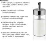 Tescoma Shaker en verre, acier inoxydable brossé, idéal pour le sucre blanc/brun, 225 ml