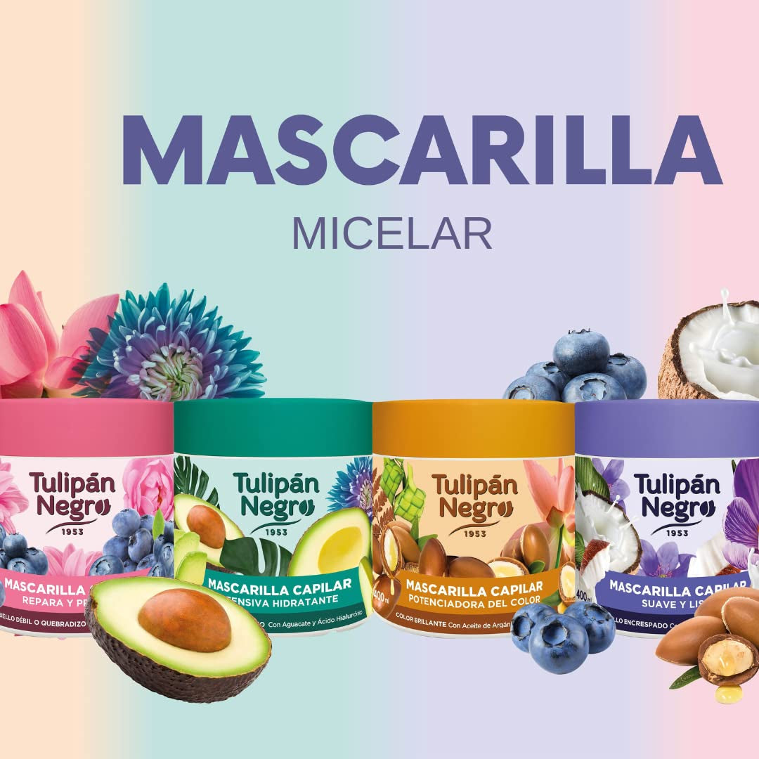 Masque tulipe noire, intensif, hydratant, 400 ml Naty Shop masque capillaire