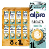 Alpro Barista Haferdrink – Zum Aufschäumen – Vegan et milchfrei – Von Natur aus lactosefrei – Riche en substances de ballast, calcium et vitamines – 8 x 1 L – Haltbar