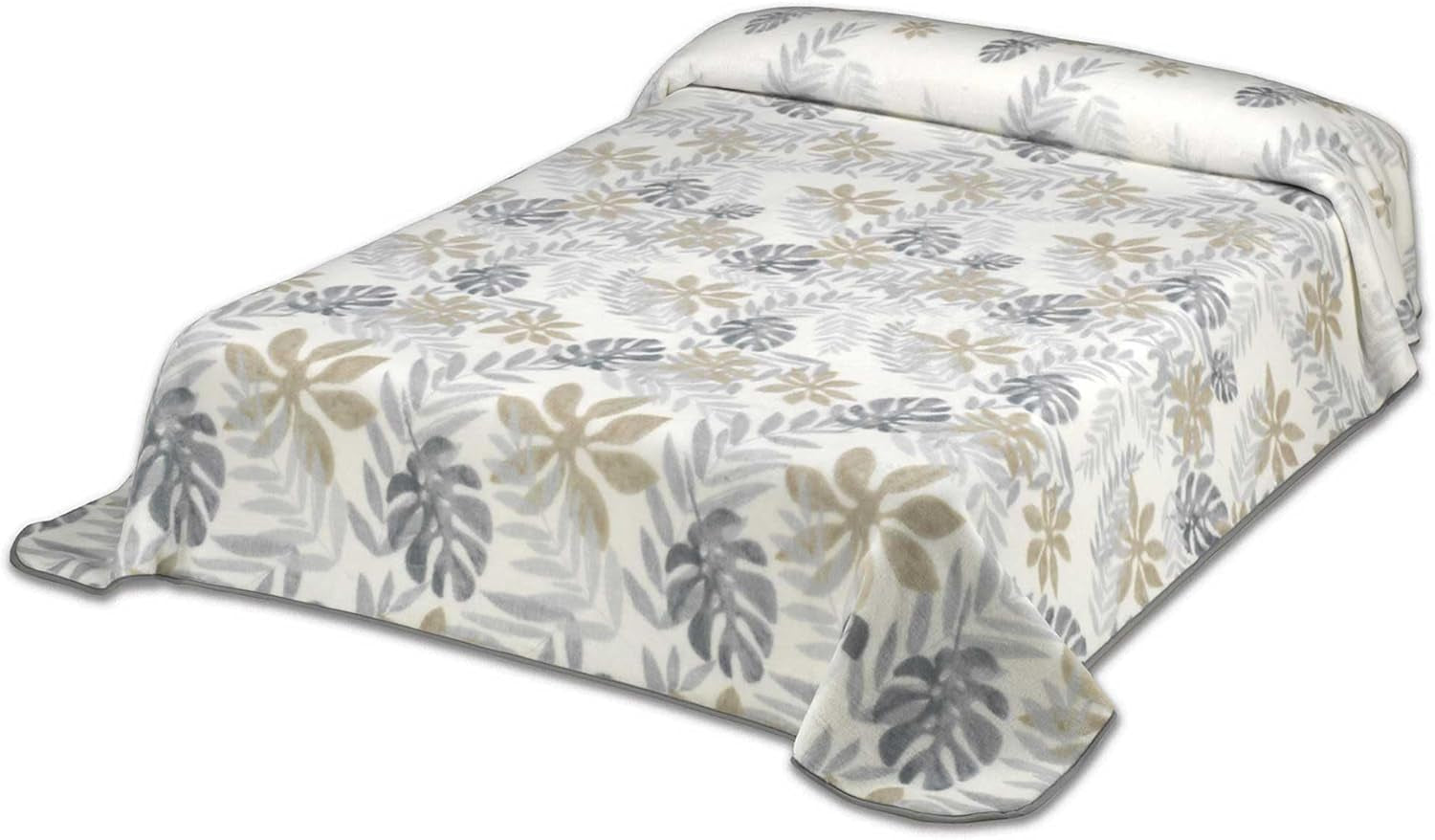 Couverture imprimée, grand volume, 100% polyester, 450 g/m², douce, pour l'automne/hiver, design Harmony N10, 170 x 240 cm, pour lit 90/105 cm, couettes et édredons gris Naty Shop