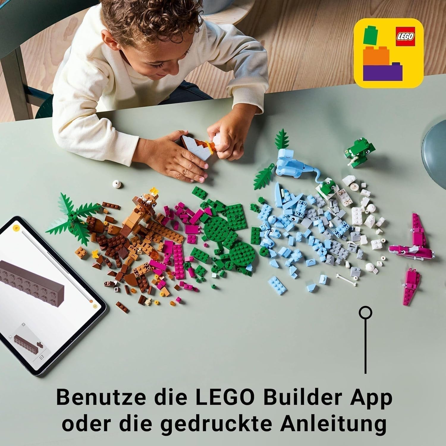 LEGO Classic Creative Dinosaurs Ensemble de construction avec modèles d'animaux et figurines en briques, expérience de jeu imaginative, cadeau pour garçons et filles de 5 ans, y compris T.Rex et Triceratops 11041 Ensembles de construction Besuche den LEGO-Store