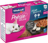 Vitakraft Poésie Délice, Sélection de Poisson, Nassfutter Katze, Katzennassfutter en Sauce, avec Seelachs, mit Kabeljau, ohne Zusatz von Zucker und Getreide (1 paquet avec 6x 85g)