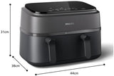 Philips Airfryer Dual Basket 3000 Series, 9L, 2 paniers, 2 plats prêts en même temps, technologie Rapidair plus électroménager à air chaud Naty Shop
