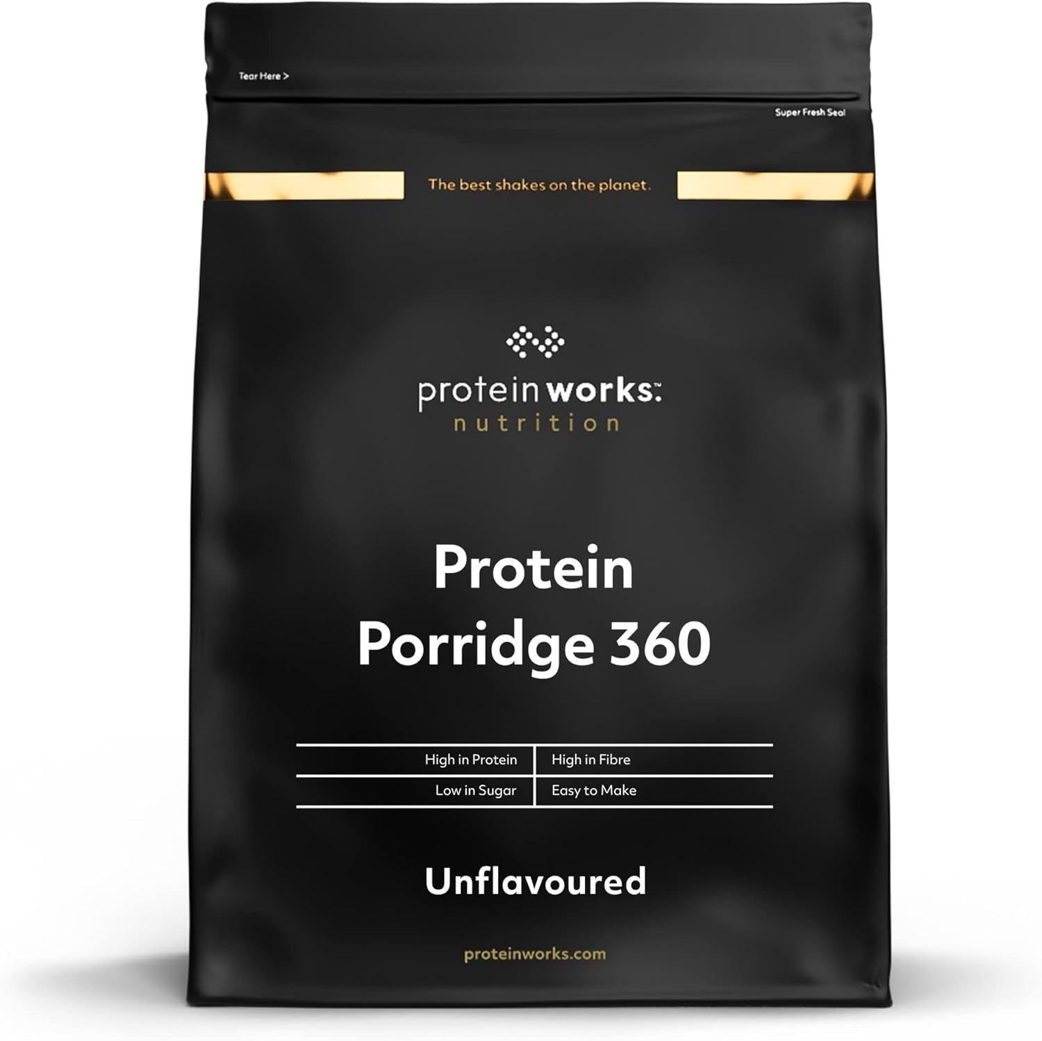 Protein Works - Porridge protéiné 360 ​​| Mythe Vitamines et minéraux supplémentaires | Proteinreiches Frühstück | Kalorienarme Haferflocken | 13 portions | Naturel | 1Kg Céréales Naty Shop Titre par Défaut