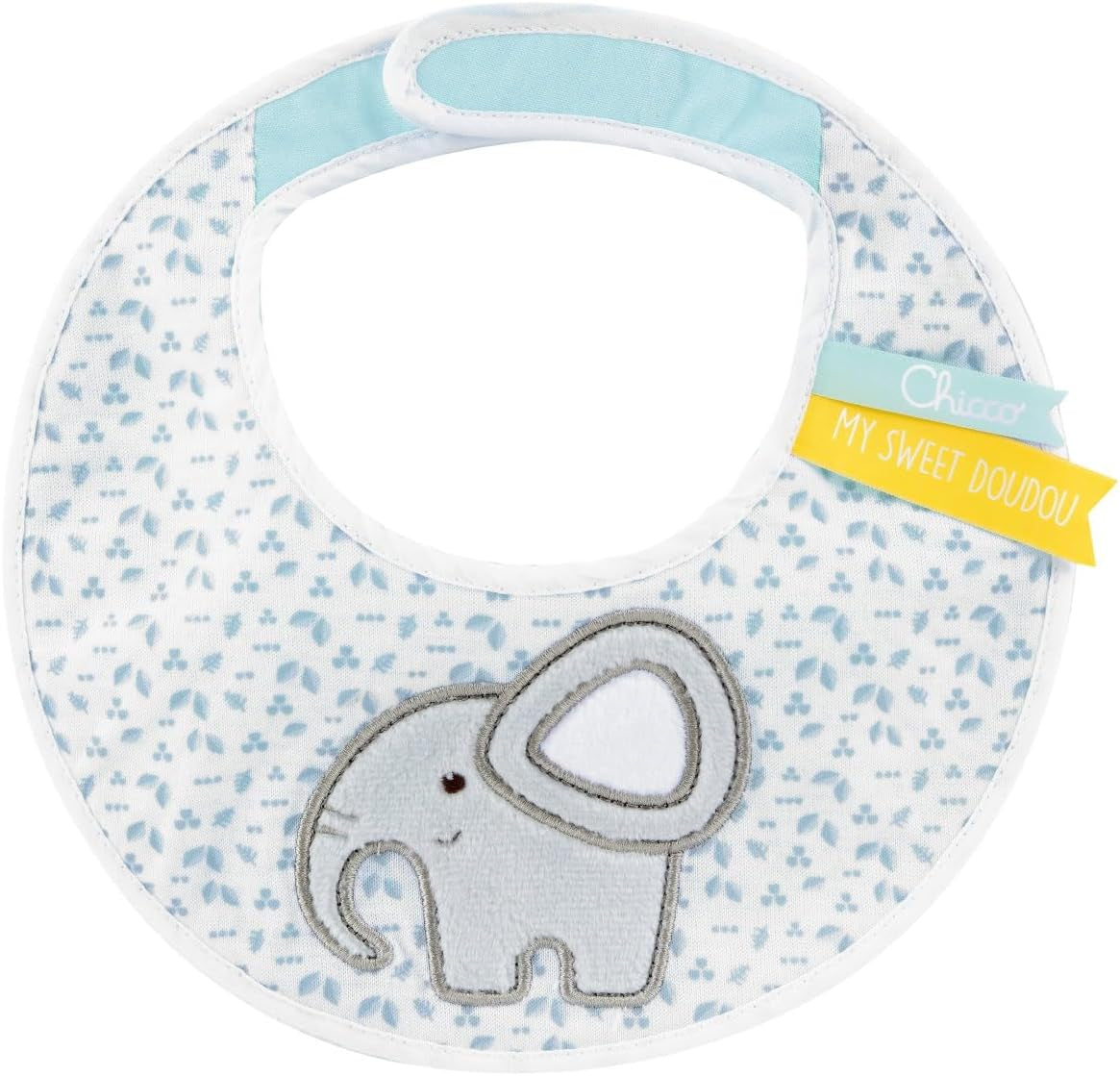 Chicco coffret repas Dou Dou, set bavoir, jouet chaise haute avec ventouse en forme de poulet mignon, avec deux hochets colorés, facile à attraper à partir de 6 mois Jouets pour bébés Naty Shop