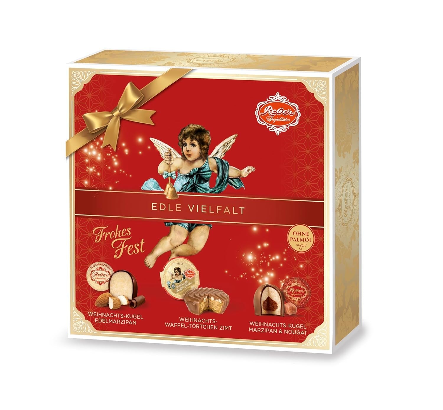 Boules Reber Mozart au chocolat noir, pack de 6 avec pâte d'amande et nougat, vegan - 1 x 120 g