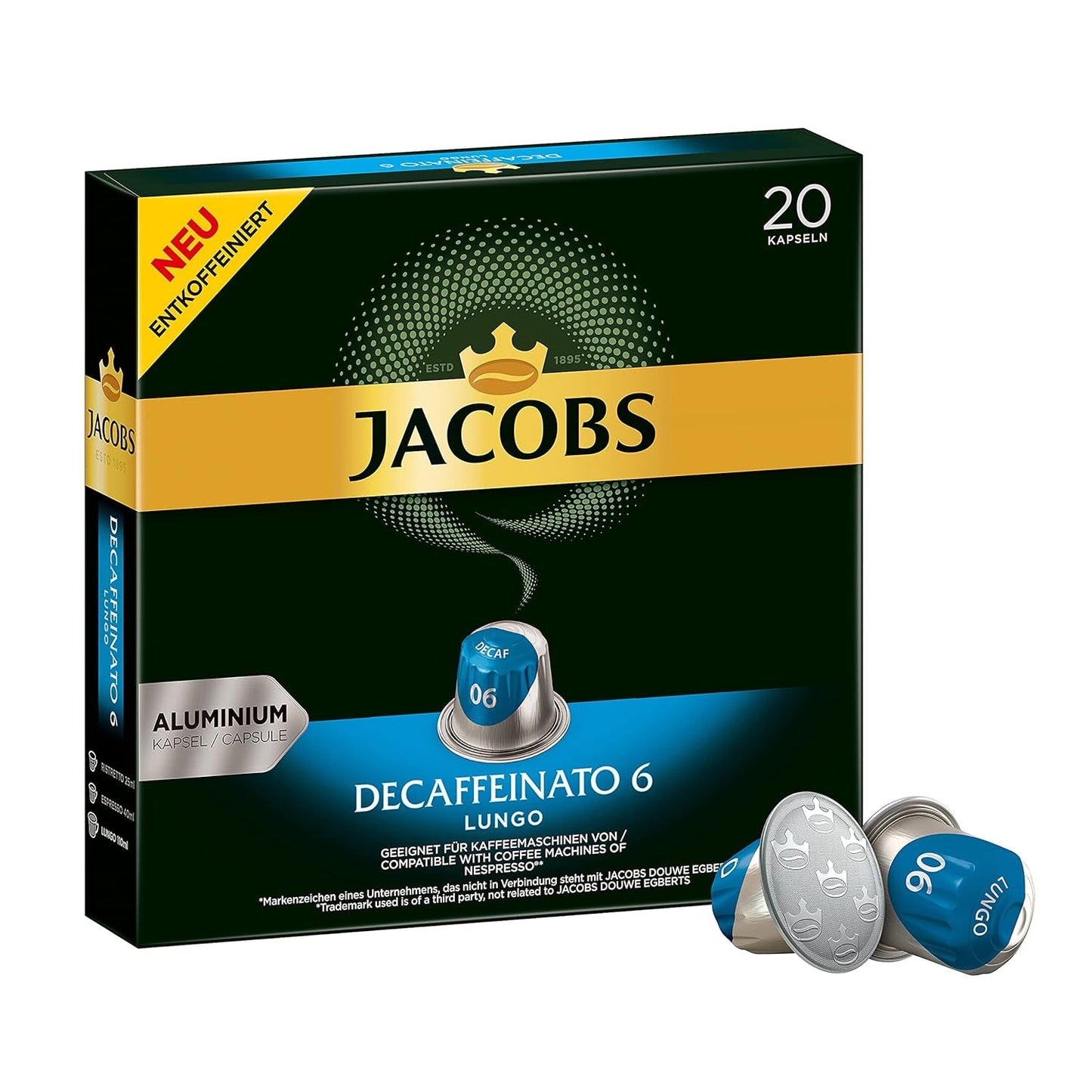 Capsules de café Lungo Classico (nur für kurze Zeit) Megapack XXL & Capsules de café Lungo Decaffeinato - Intensité 6-200 Capsules compatibles Nespresso, 10er Pack, 10 x 20 Getränke