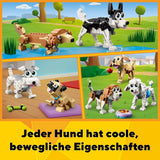 LEGO 31137 Creator Ensemble chien mignon 3 en 1 avec figurines d'animaux teckel, carlin, caniche et plus, jouet pour enfants à partir de 7 ans, cadeau pour les amoureux des chiens Besuche den LEGO-Store