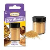 Günthart Backdecor Poudre d'or – Paillettes comestibles, poudre colorante alimentaire, paillettes pour boissons – Petites paillettes avec poussière d'or pour les amateurs de pâtisserie, 1 paquet (1 x 7 g)