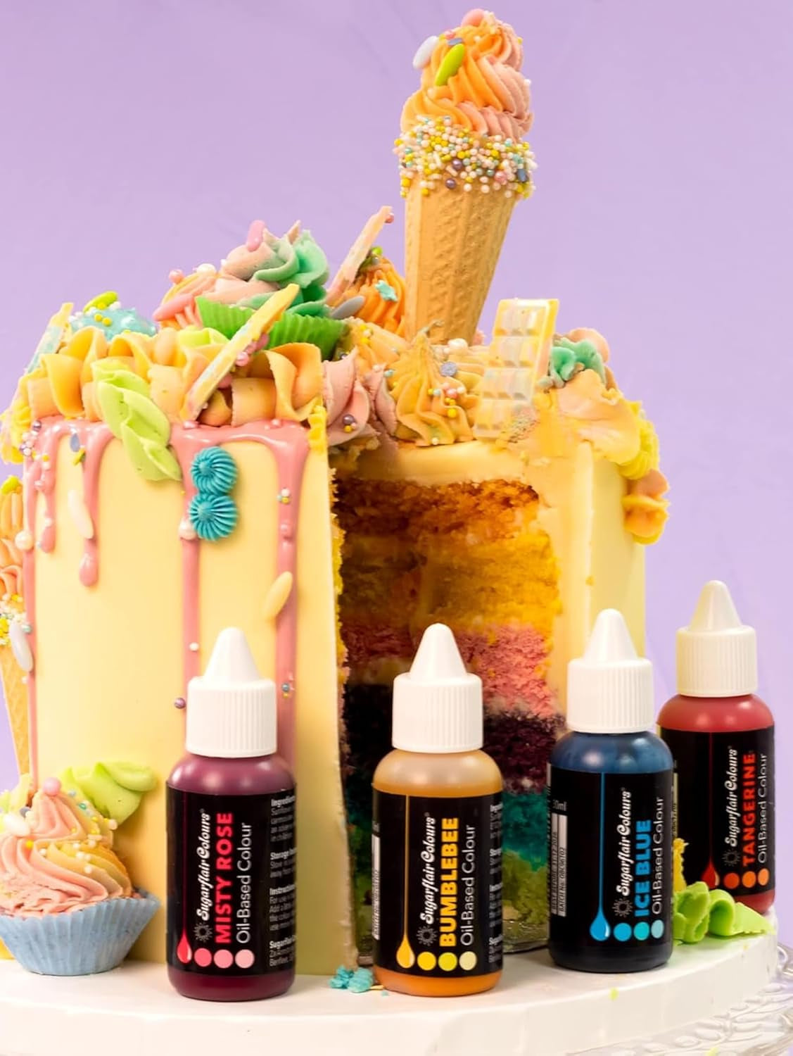 Colorant alimentaire à base d'huile Sugarflair Pastel Mixer, blanc - Colorant alimentaire pour chocolat, crème au beurre, pâte à sucre et tous les ingrédients alimentaires liposolubles - 30 ml