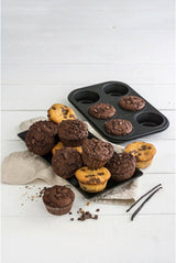 Zenker 6Er Muffinform Black Metallic, 275X190X30 Mm, Teflon Classic Antihaftbeschichtung, Hitzebeständig Bis 230°C, Leichte Reinigung, Ideal Für Köstliche Muffins Moules et plaques à pâtisserie Naty Shop