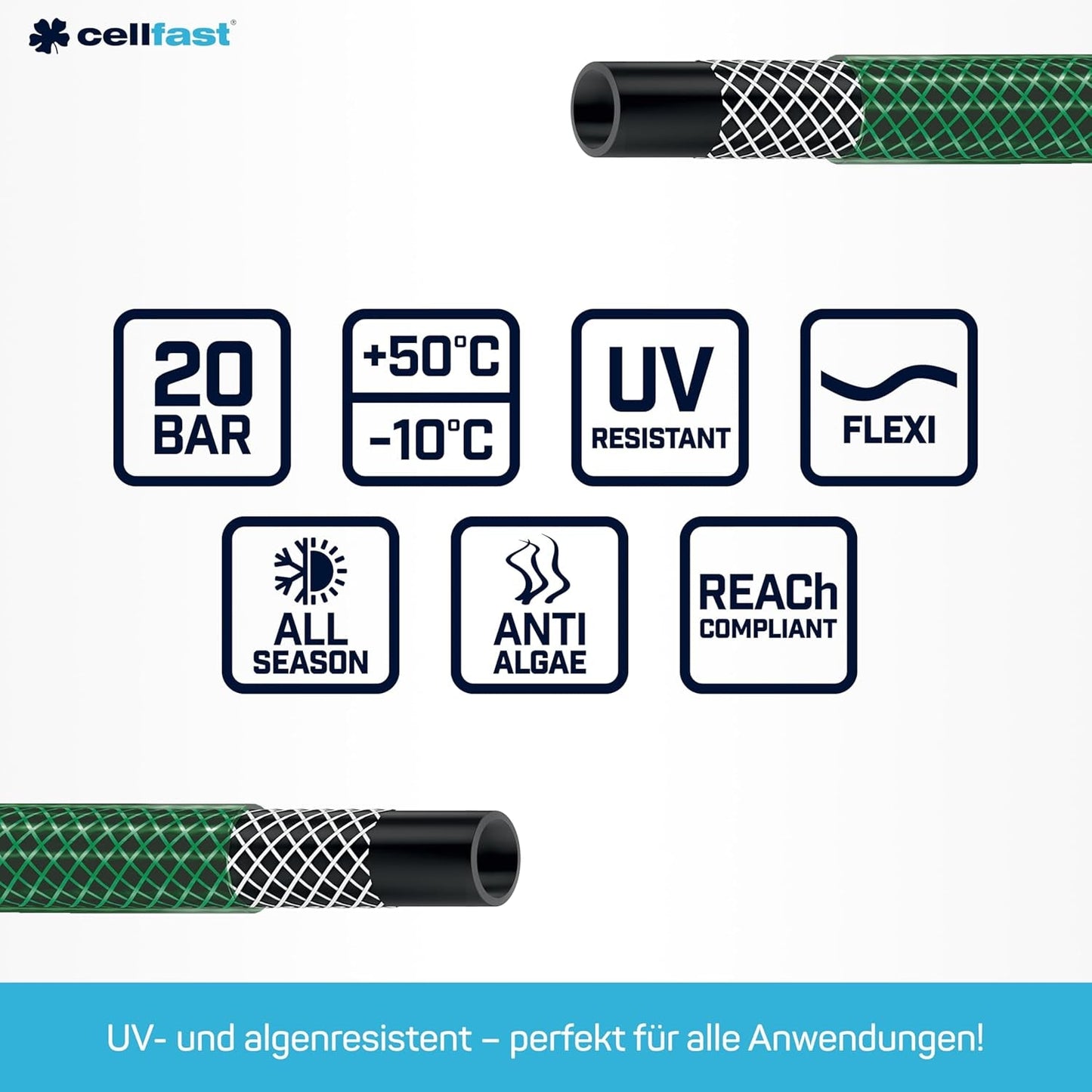 CELLFAST Kit d'arrosage, Arroseur de Jardin, Arroseur de Pelouse pour Fleurs et Plantes, Connexion Rapide, Économique