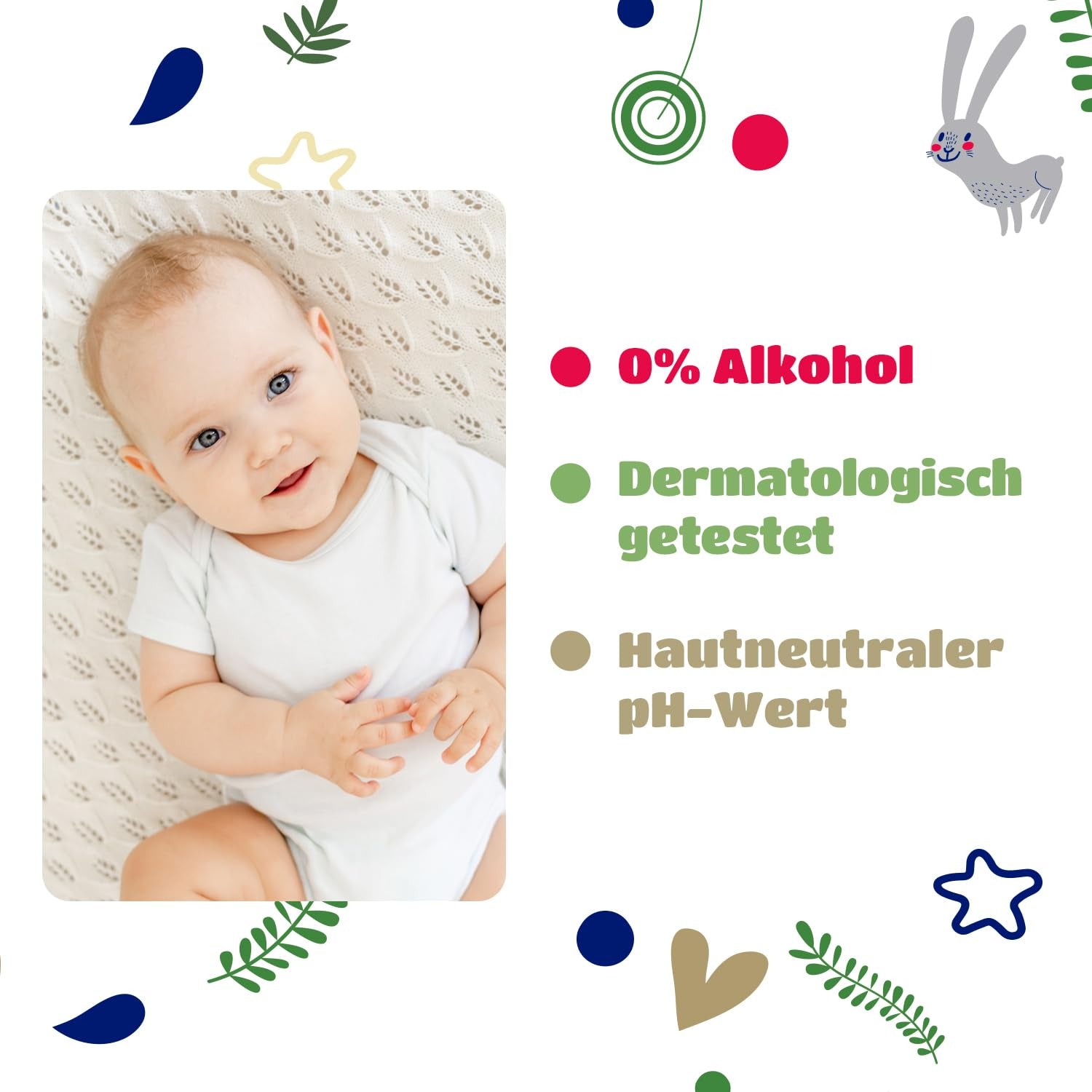 Lingettes humides Kindii Natural Balance pour bébés – (1 x 60 pcs.) Lingettes humides pour bébés et enfants – Protectrices, Aloe Vera, Parfum délicat – 60 pcs.
