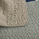 Chezmoi Collection Ensemble de courtepointe Addy Patchwork en coton prélavé léger réversible toutes saisons surdimensionné 3 pièces bleu marine blanc gris taupe courtepointes et courtepointes à carreaux Naty Shop