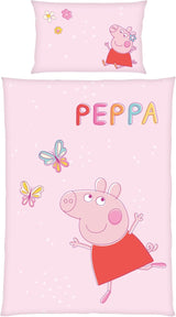 Parure de lit enfant Peppa Pig, 100 x 135 cm et 40 x 60 cm, en coton Literie - enfants Naty Shop Default Title