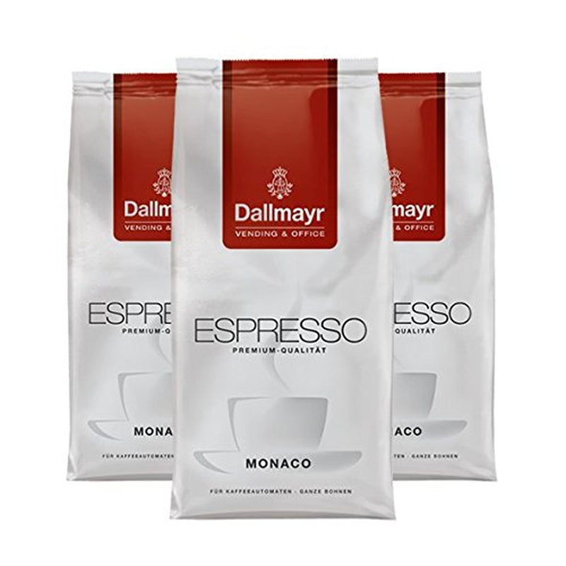 Espresso Monaco pour machines et bureau, en grains entiers, 1000g, paquet de 3