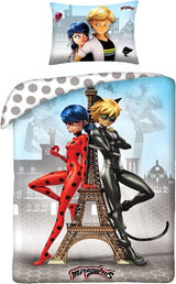Linge de lit enfant, films et dessins animés, réversible, en coton Linge de lit - enfant Naty Shop Miraculous