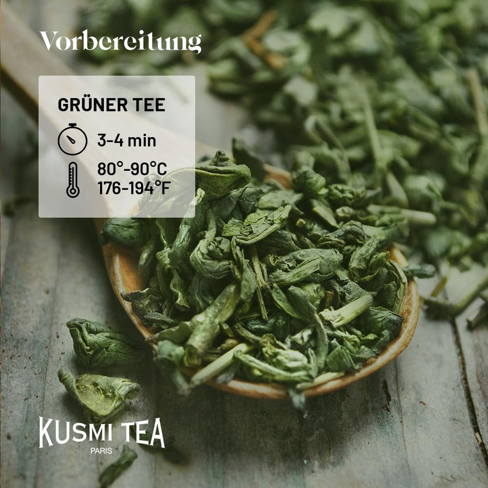 Kusmi Tea - Lot de 2 - Thé vert au jasmin - Mélange de thé vert au jasmin bio - Thé vert 100% bio - Peut être consommé chaud ou froid - 2X20 sachets de thé