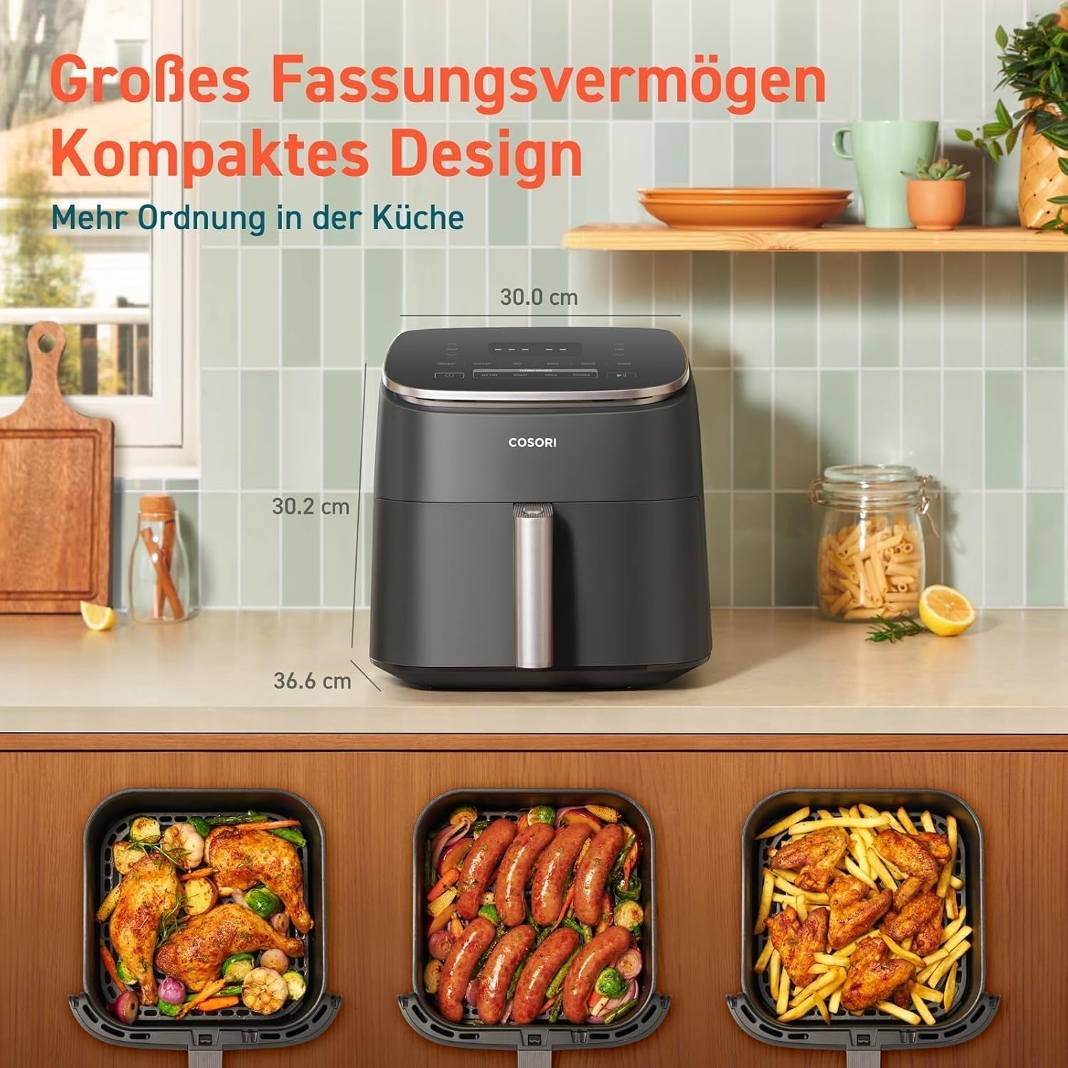 Cosori Turboblaze Friteuse à air chaud Airfryer, 9-en-1, 6 litres, appareils silencieux Naty Shop