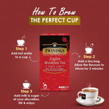 Thé Noir Twinings English Breakfast 50 g, 25 sachets de thé, thé noir ample, rond et fort issu des meilleures plantations de thé du Sri Lanka et d'Inde. Thé noir Paquet de 1 (1 x 50 g)
