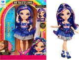 Rainbow High Be Dazzling - Genevieve Bleue - Poupée mannequin bleue de 28 cm avec outil d'embellissement, pierres précieuses scintillantes et accessoires de coiffure