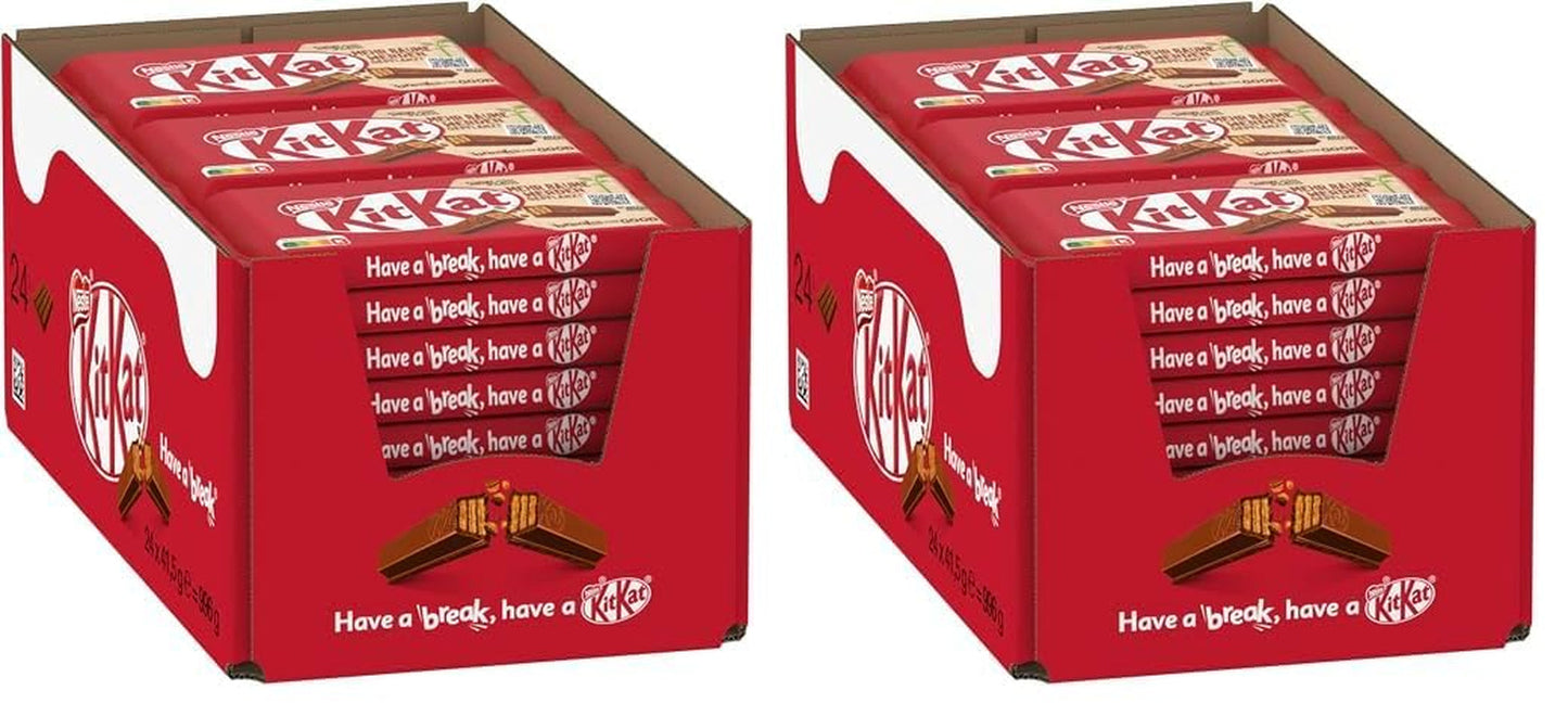 Barres de chocolat Nestlé Classic, barres de gaufrettes croustillantes au chocolat au lait, paquet de 48 (24 x 41,5 g)