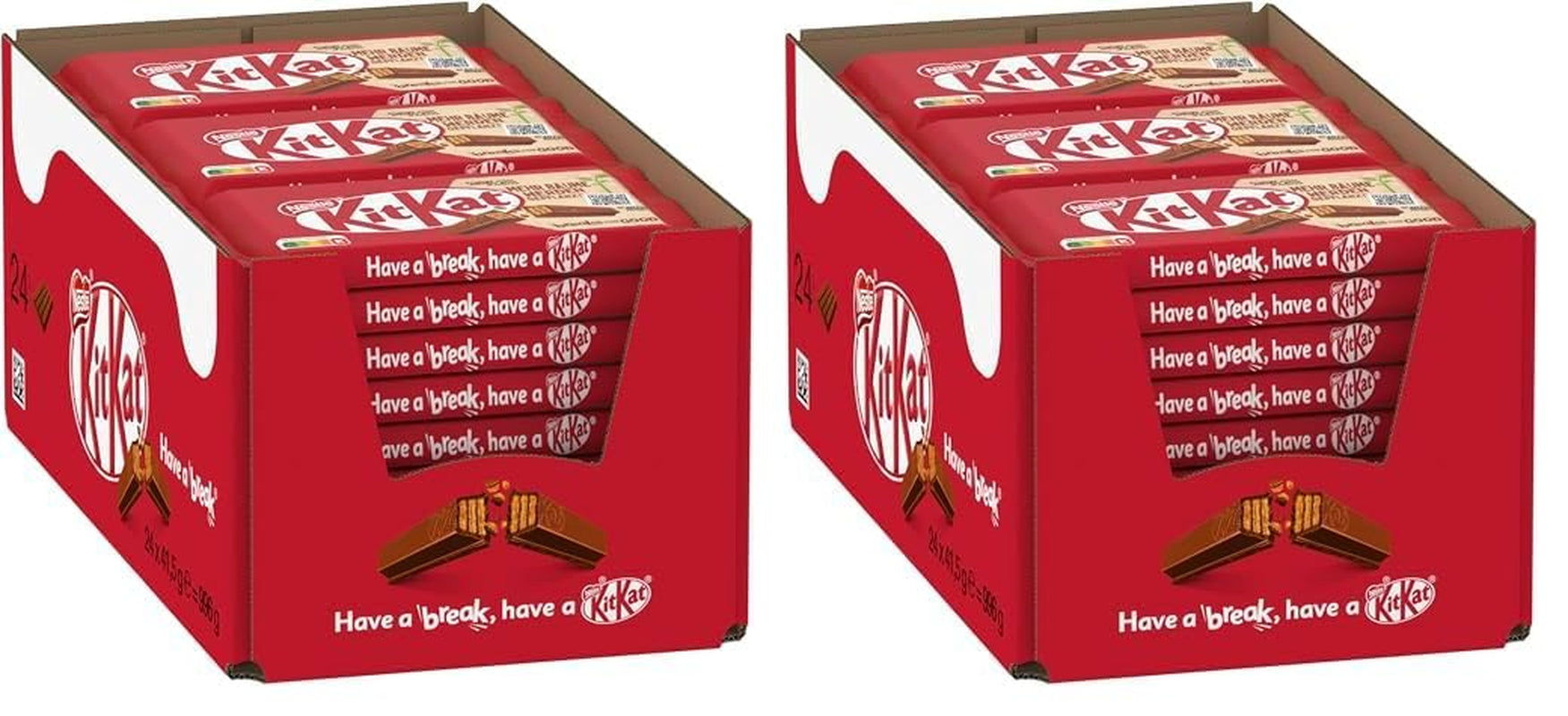 Barres de chocolat Nestlé Classic, barres de gaufrettes croustillantes au chocolat au lait, paquet de 48 (24 x 41,5 g)