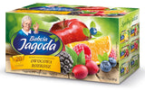 Babcia Jagoda - Thé aux fruits "Fruchtige Verführung" - 20 sachets de thé - Avec hibiscus, pomme, aronia, mûre, églantier, écorce d'orange - Goût de fruit intense, sans caféine, végétalien, naturel, Cay - 40G
