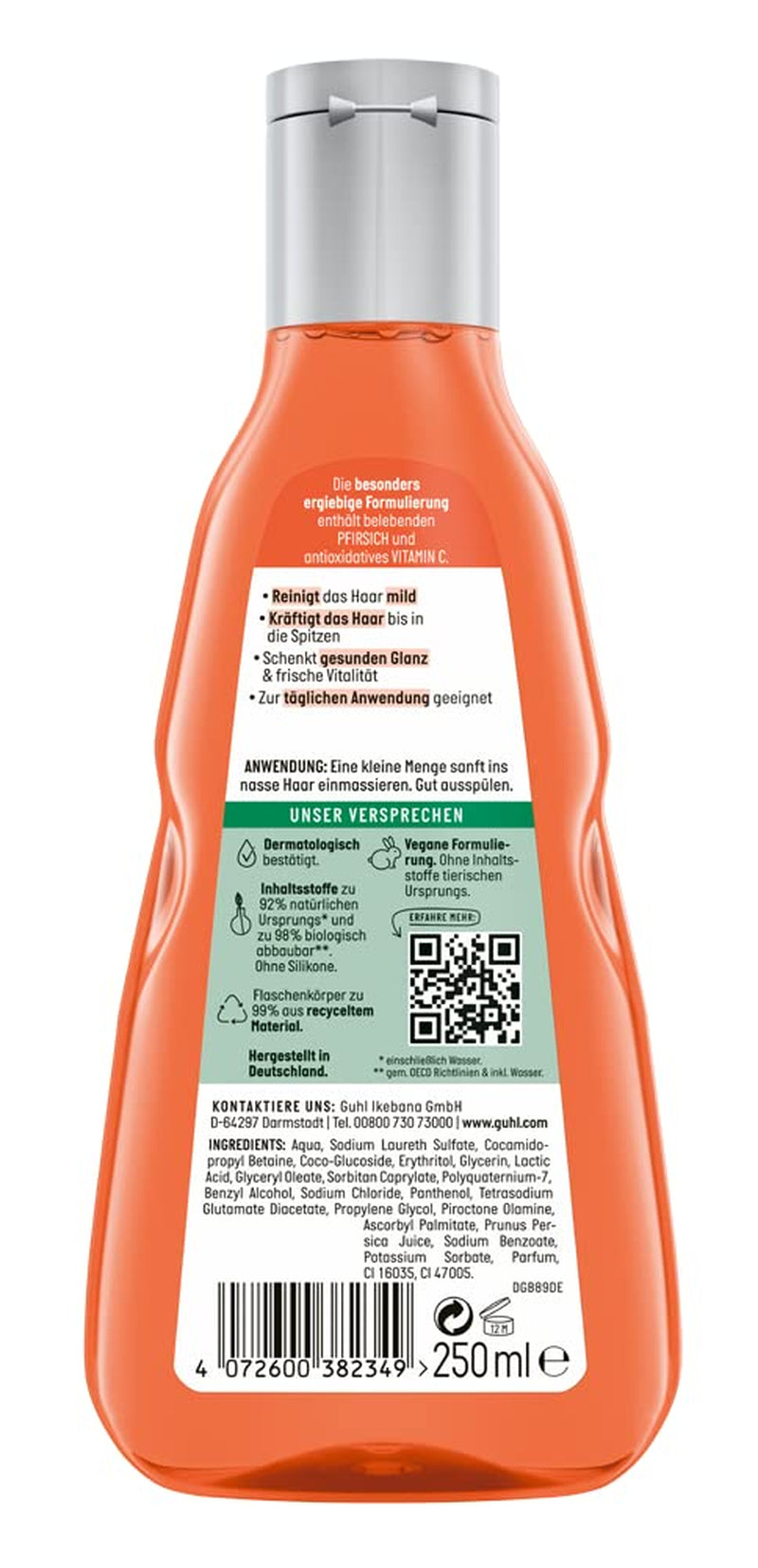 Guhl Shampoing Frais & Fruité - Contenu : 250 Ml - Type de cheveux : Normaux Douche et bain Guhl