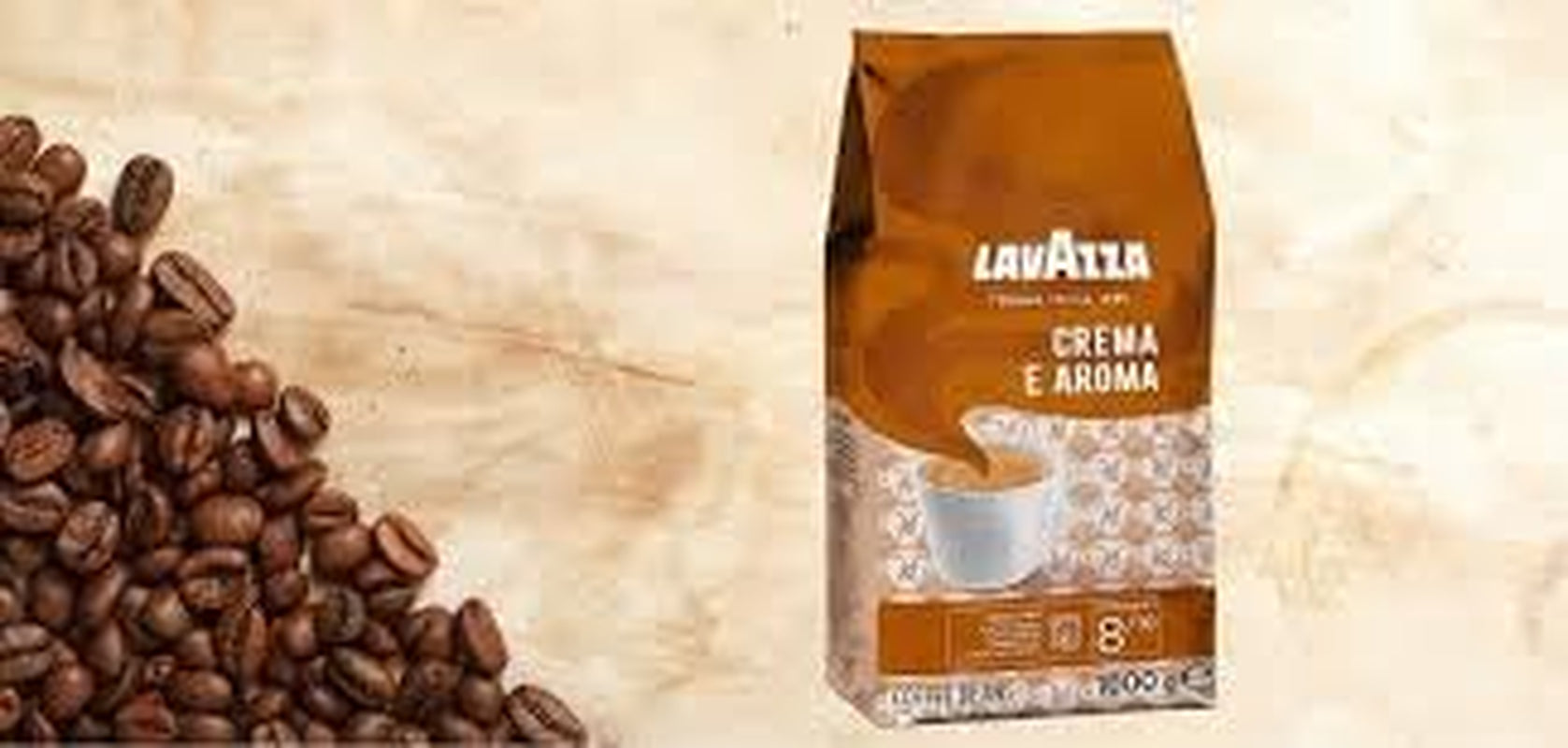 LAV-AZZA Café en grains Crème E Arôme 10x1000g (10kg) Café italien haut de gamme, crémeux et aromatique