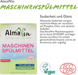 Almawin eco, poudre à vaisselle 2,8kg, 112 lavages, dosable pour différentes quantités de vaisselle Naty Shop