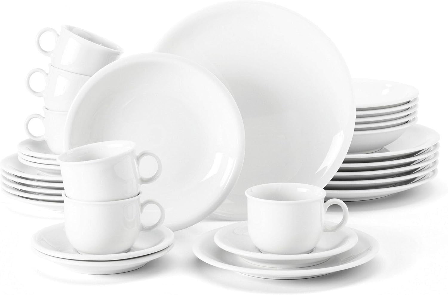 Seltmann Weiden 001.716175 Compact White service de table 30 pièces, blanc/simple