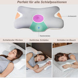 Oreiller cervical Oreiller orthopédique pour la tête Oreiller en mousse à mémoire de forme Oreiller à impact latéral - Conception ergonomique Forme creuse pour les impacts latéraux, dorsals et abdominaux Oreillers orthopédiques cervicaux gris clair Naty Shop