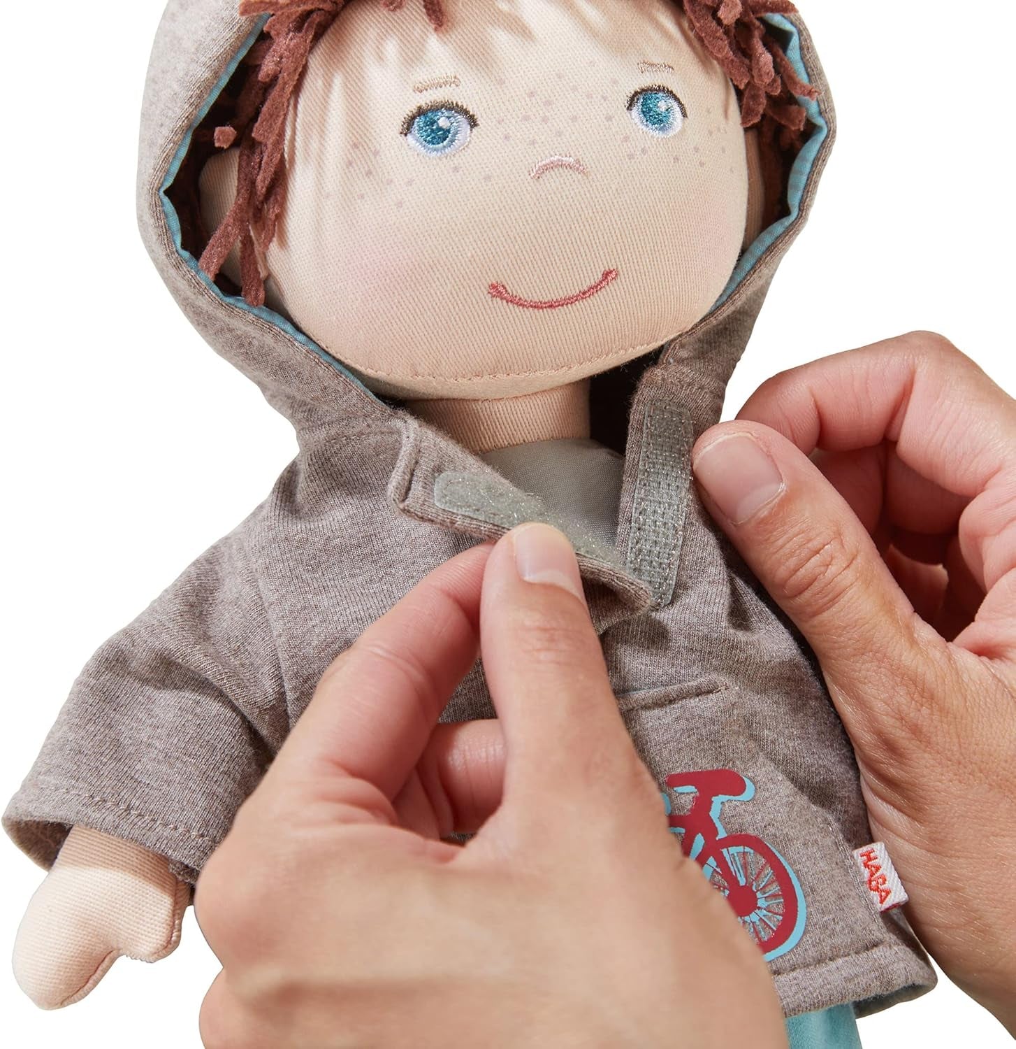 HABA Poupée Lian - Poupée en tissu doux 30 cm, idéale pour les bébés et les tout-petits, lavable et facile à habiller et à déshabiller, à partir de 18 mois - 1302109001