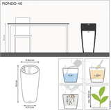 Jardinière LECHUZA Rondo Premium 32 Blanc Mat | Colonne végétale avec système d'arrosage, indicateur de niveau d'eau et insert pour plantes | Finition mate | Ø 32,5 x 56,5 cm | 15786