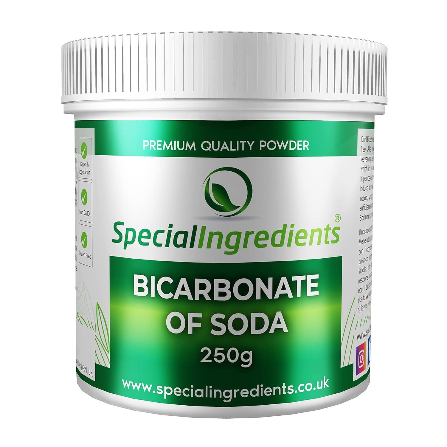 Ingrédients spéciaux Natriumbikarbonat - Poudre extra fine de qualité supérieure, végétalienne, sans gluten, sans gluten - Recyclbarer Behälter Kitchen Naty Shop