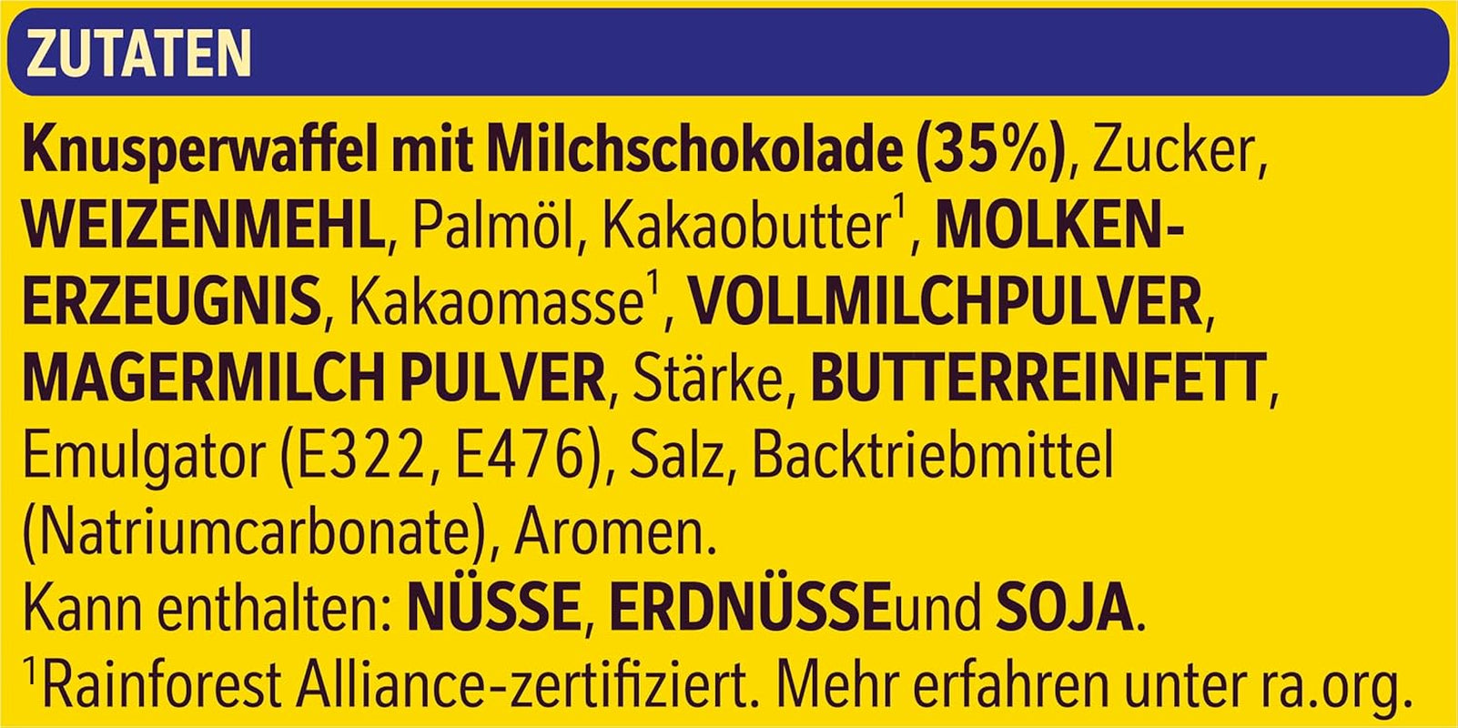 Nestlé Crunchy Waffle Délicieuse barre de gaufres au chocolat au lait Multi Pack 1 paquet (3x26g chacun)